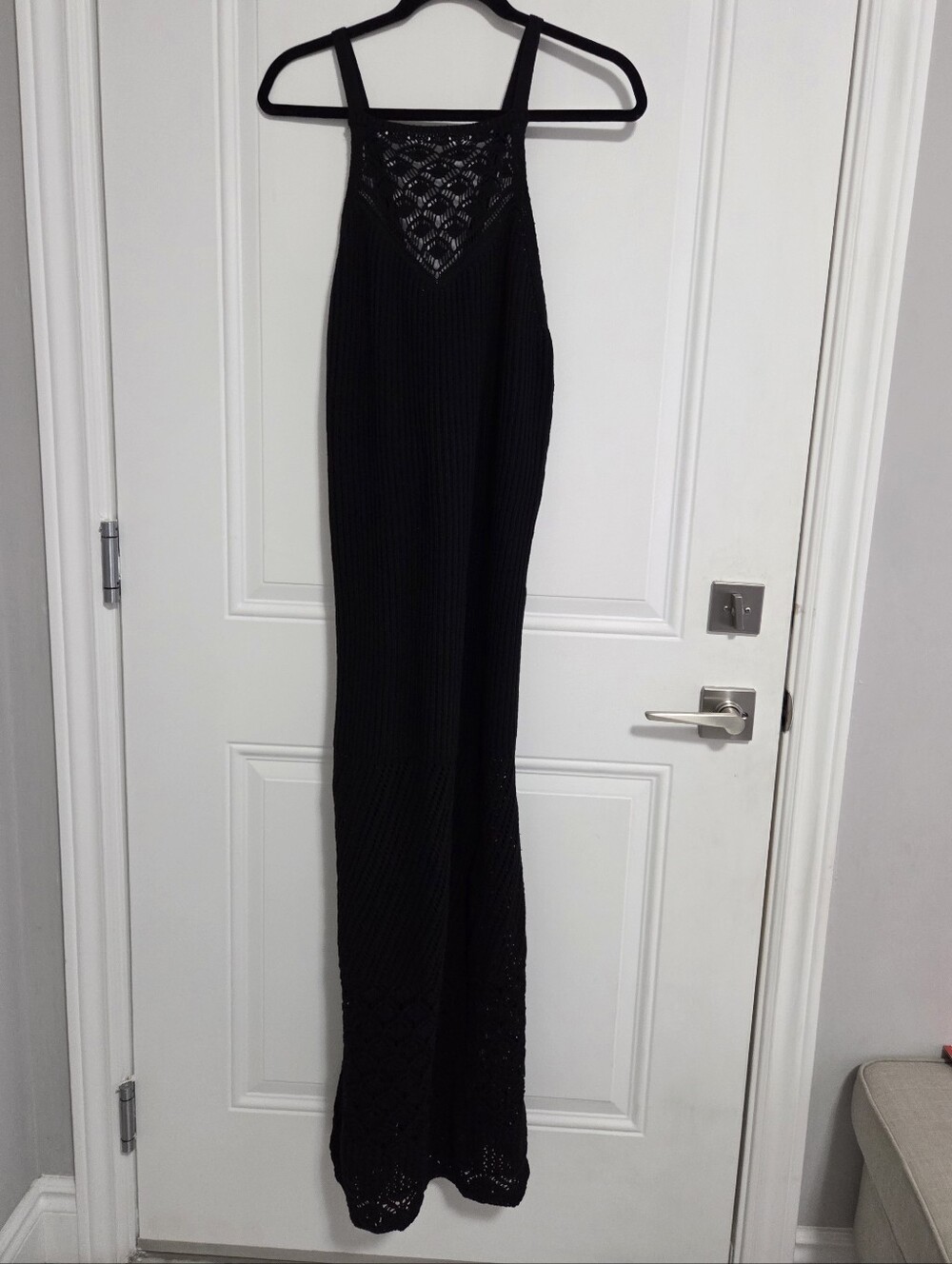 NWT - Zara Women's Crochet Knit Maxi Strappy Dress - Size L